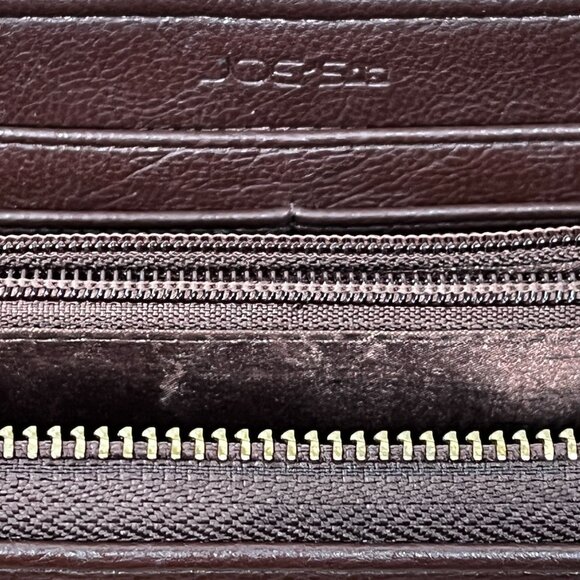 Joe’s Jeans Brown Fringe Zip Wallet Faux Leather Boho Studded Women's - Picture 9 of 12